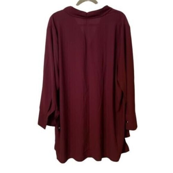 Terra & Sky Womens Sz 2XL Purple  Solid Long Sleeve Long Back Blouse - Picture 9 of 9